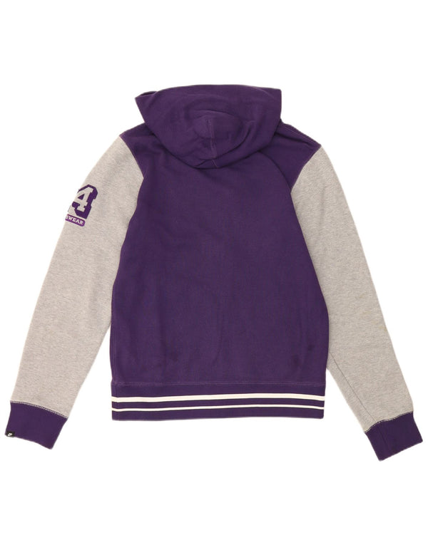 Nike Herren-Kapuzenpullover mit grafischem Reißverschluss, klein, lila, Colourblock-Baumwolle