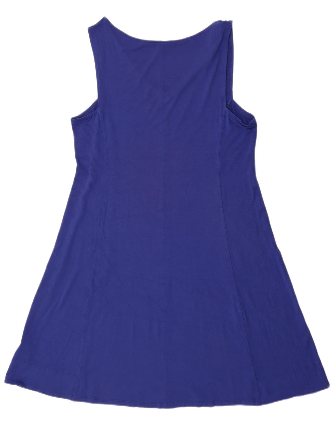 Eileen Fisher Damen Ärmelloses A-Linien-Kleid UK 14 Mittelblaue Viskose