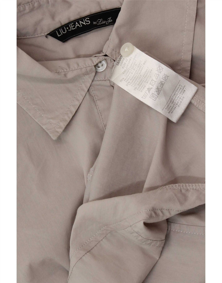Liu Jo Langarm-Shirt-Body für Damen, IT 42, mittelgraue Baumwolle