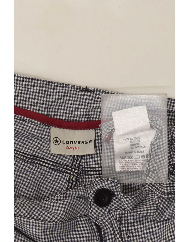 Converse Damen-Freizeitshorts, groß, W34, marineblau, Gingham-Baumwolle