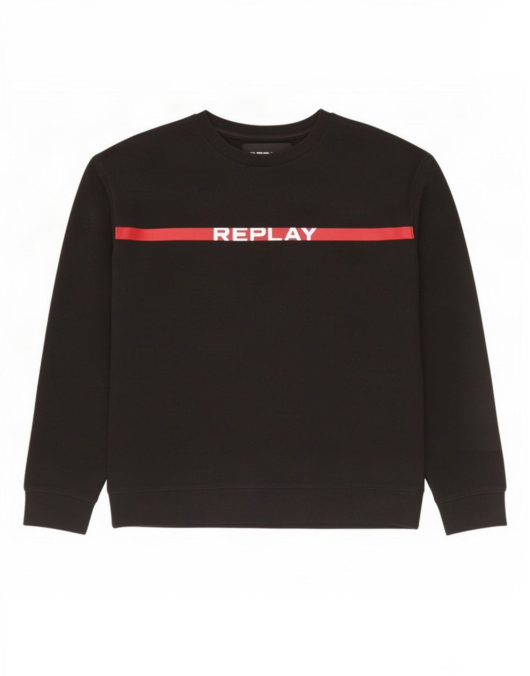 Replay Herren-Sweatshirt mit Grafik, groß, aus schwarzer Baumwolle im Farbblockdesign