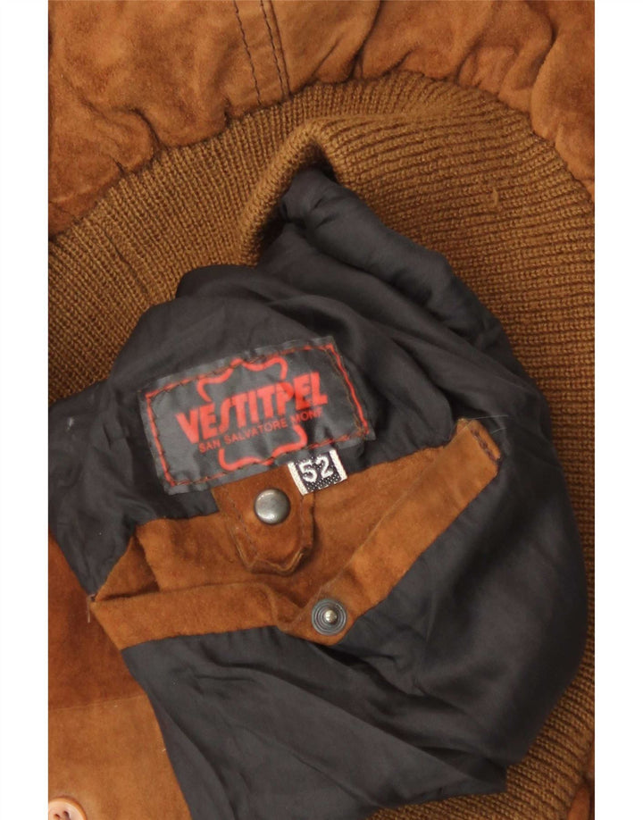 Vintage Herren Wildleder Bomberjacke IT 52 XL Braun