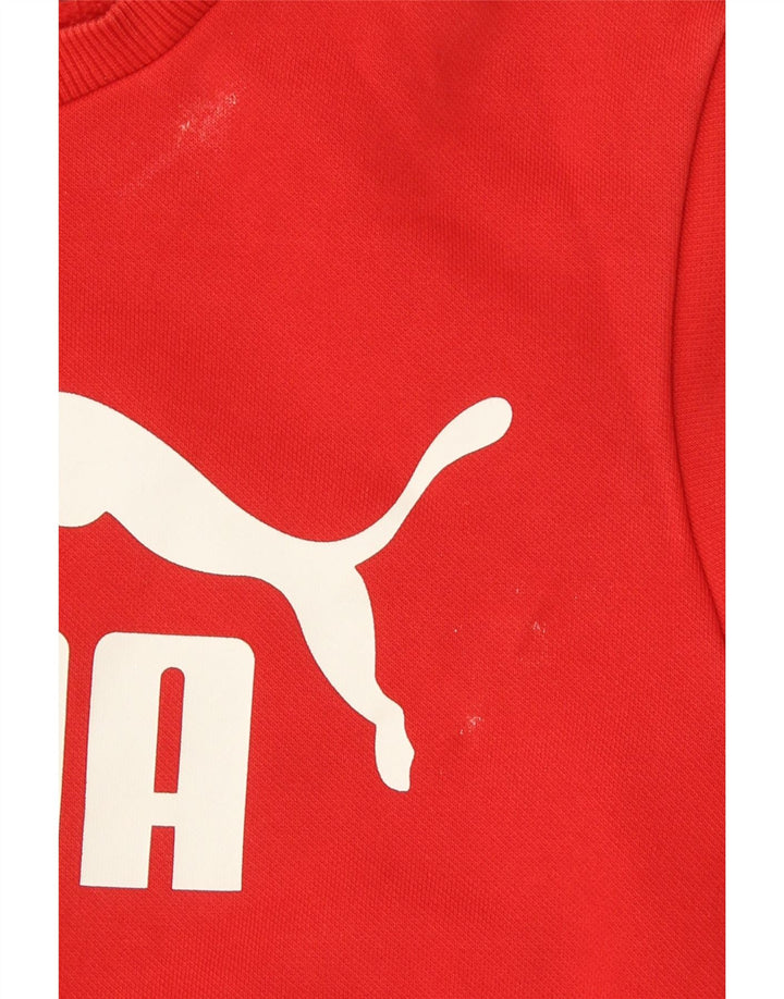 Puma Jungen Grafik-Sweatshirt-Pullover 13–14 Jahre, rote Baumwolle