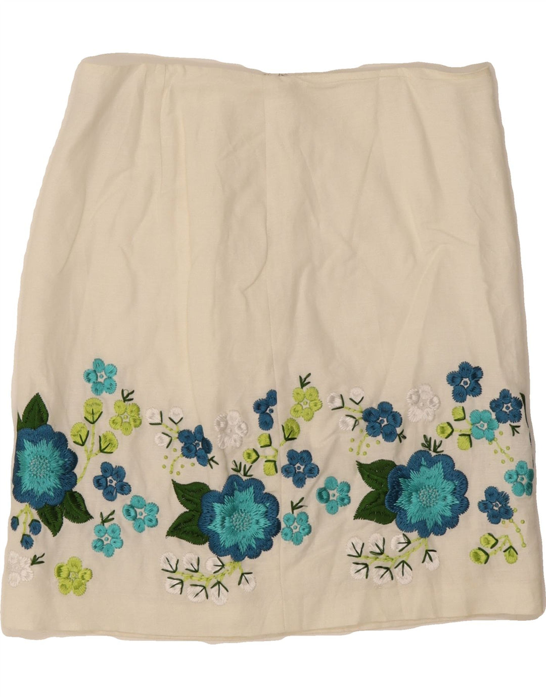 MICHAEL KORS Womens Straight Skirt US 4 Small W30  Off White Floral Linen Vintage Michael Kors and Second-Hand Michael Kors from Messina Hembry 