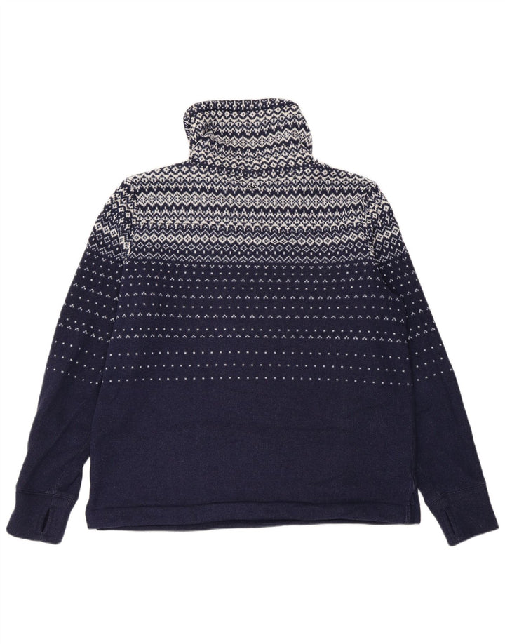 VINEYARD VINES Damen Sweatshirt Pullover UK 14 Medium Navy Blue Fair Isle