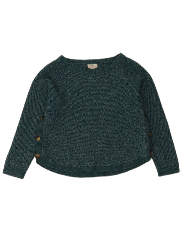 FAT FACE Damen-Pullover, bauchfrei, übergroß, U-Boot-Ausschnitt, Gr. 10, Größe S, Grün