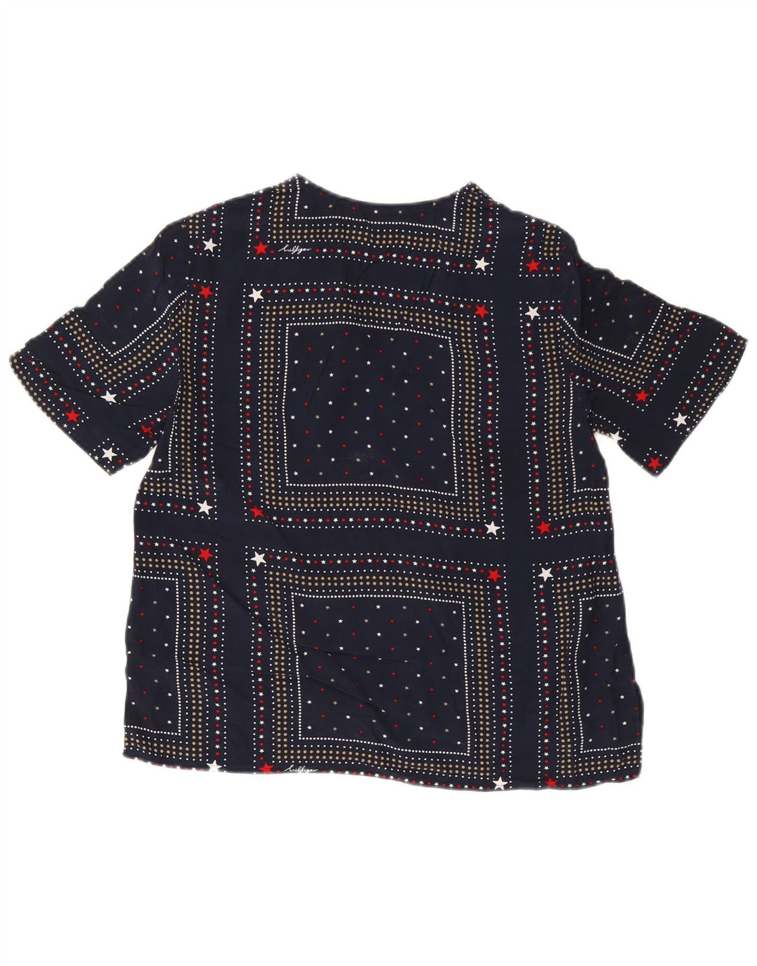 Tommy Hilfiger Damen-Blusenoberteil US 6 Medium Navy Blue Spotted
