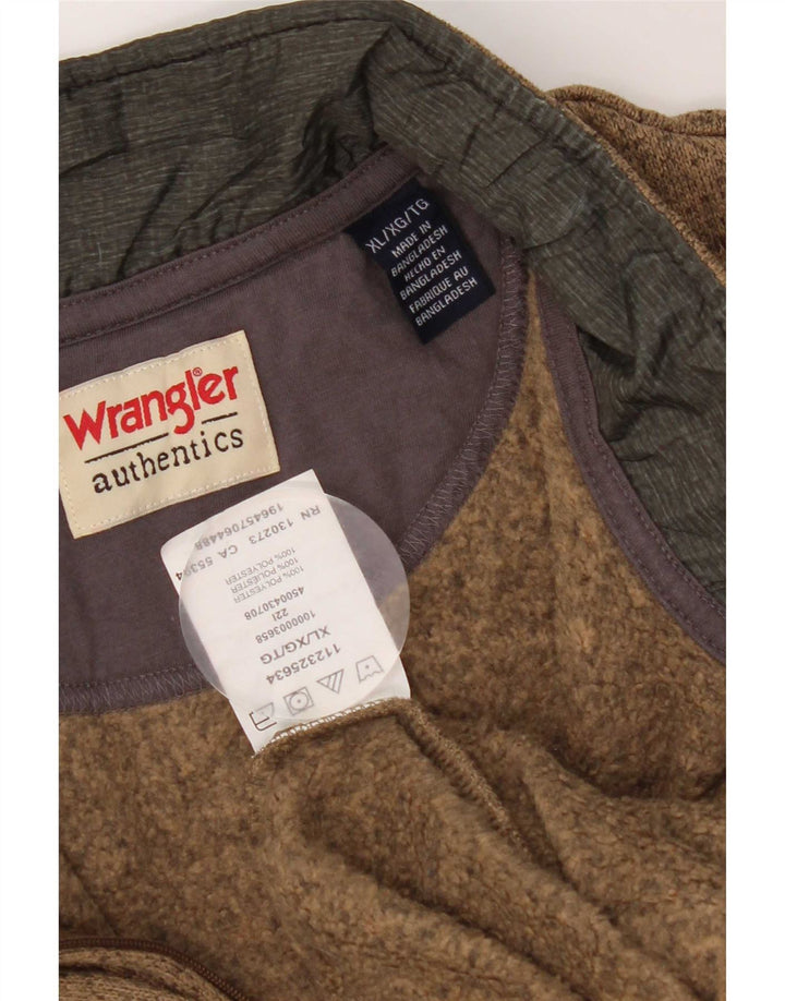 Wrangler Herren-Sweatshirt mit Reißverschluss am Hals, XL, braun geflecktes Polyester