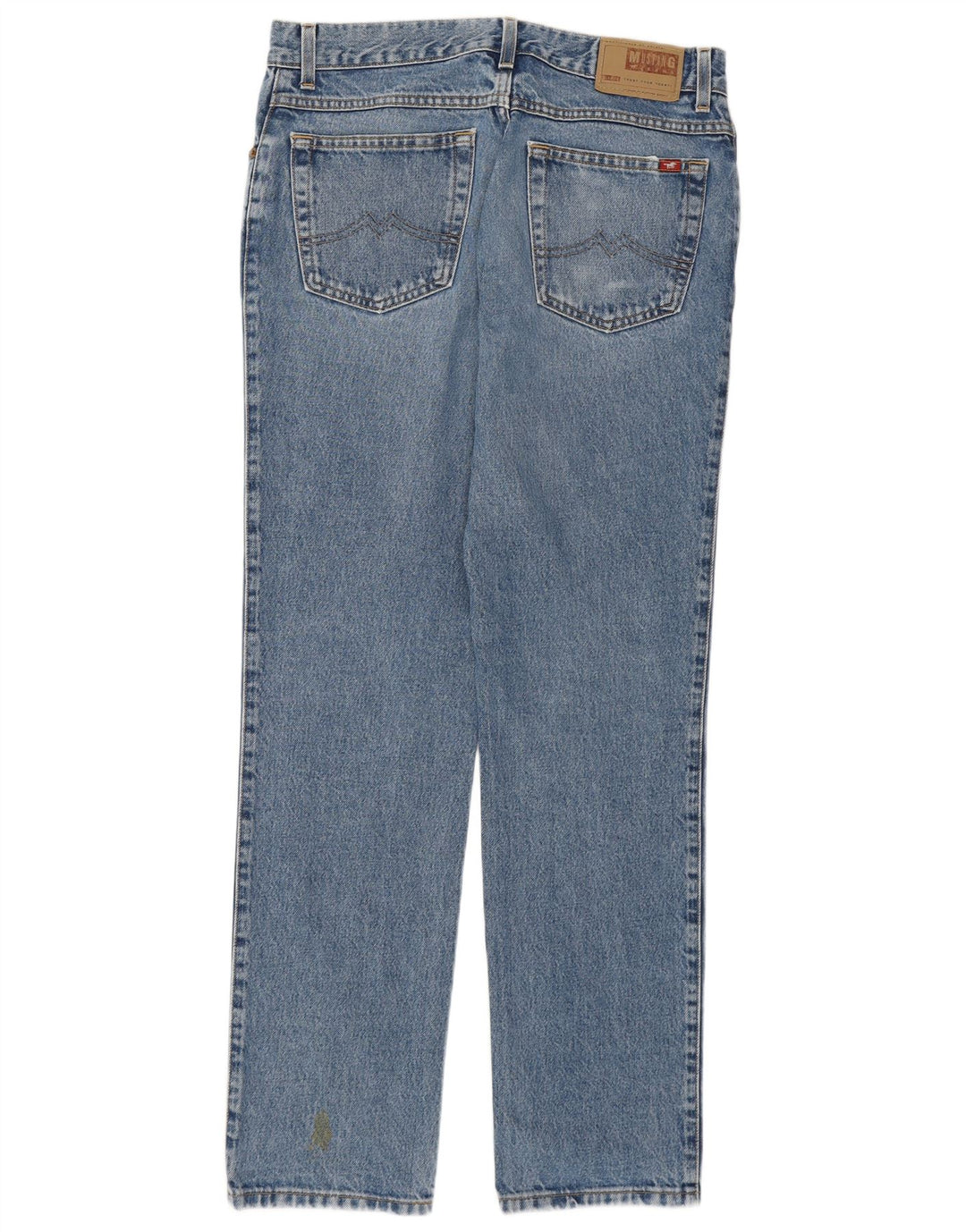 MUSTANG Herren Straight Jeans W33 L30 Blaue Baumwolle