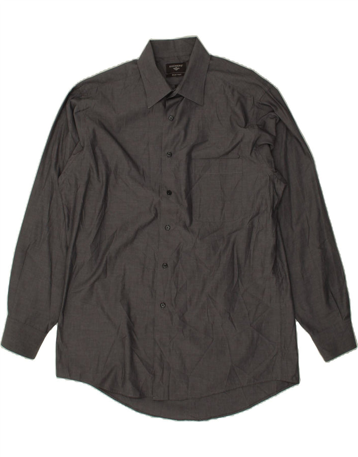 DOCKERS Mens No Iron Shirt Size 15 1/2 Medium Grey Cotton Vintage Dockers and Second-Hand Dockers from Messina Hembry 
