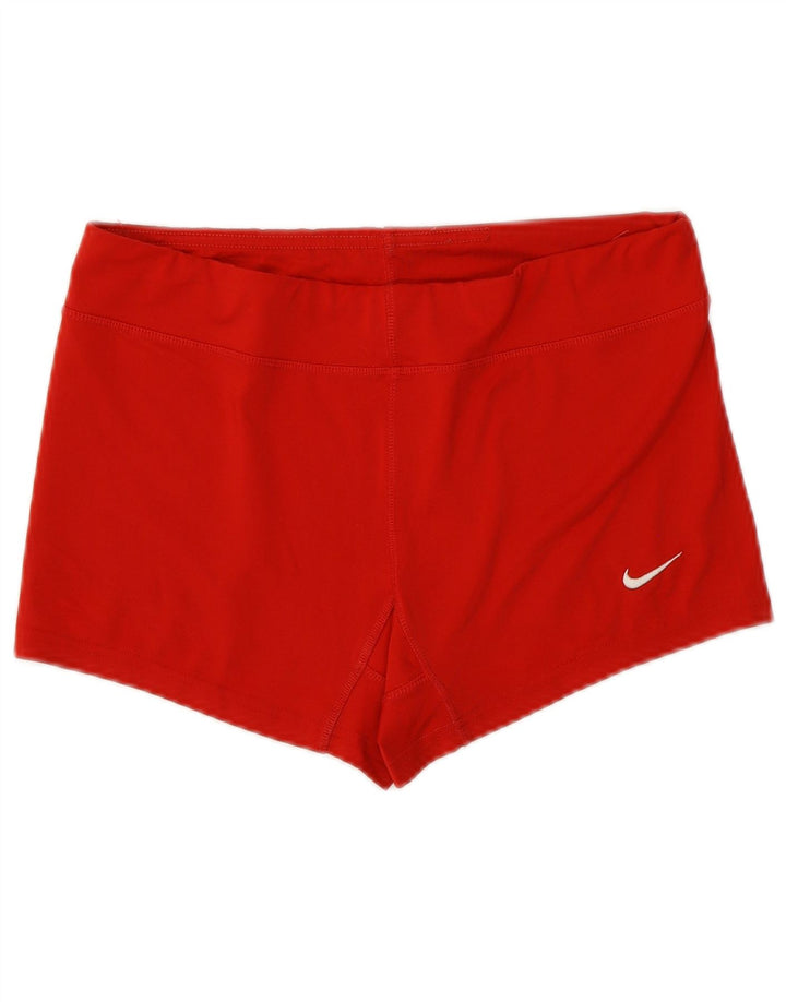 NIKE Damen Dri Fit Sport Shorts UK 14 Mittelrot