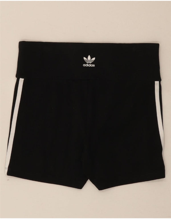 Adidas Damen Sportshorts UK 12/14 Medium Schwarz Baumwolle