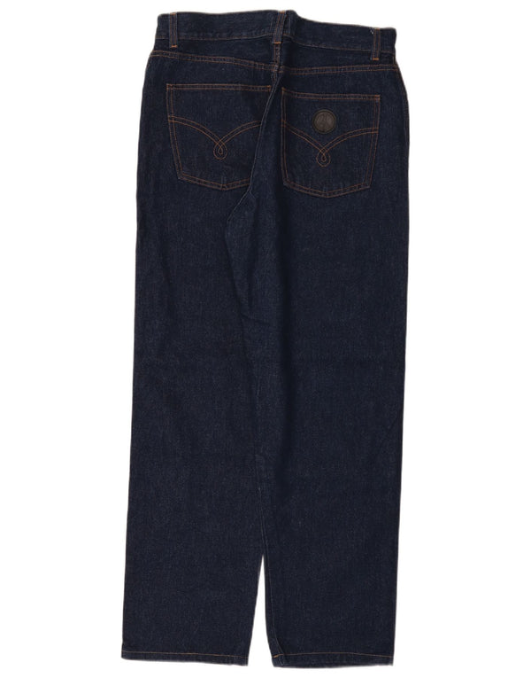 Moschino Womens Loose Fit Straight Jeans W33 L29 Marineblaue Baumwolle