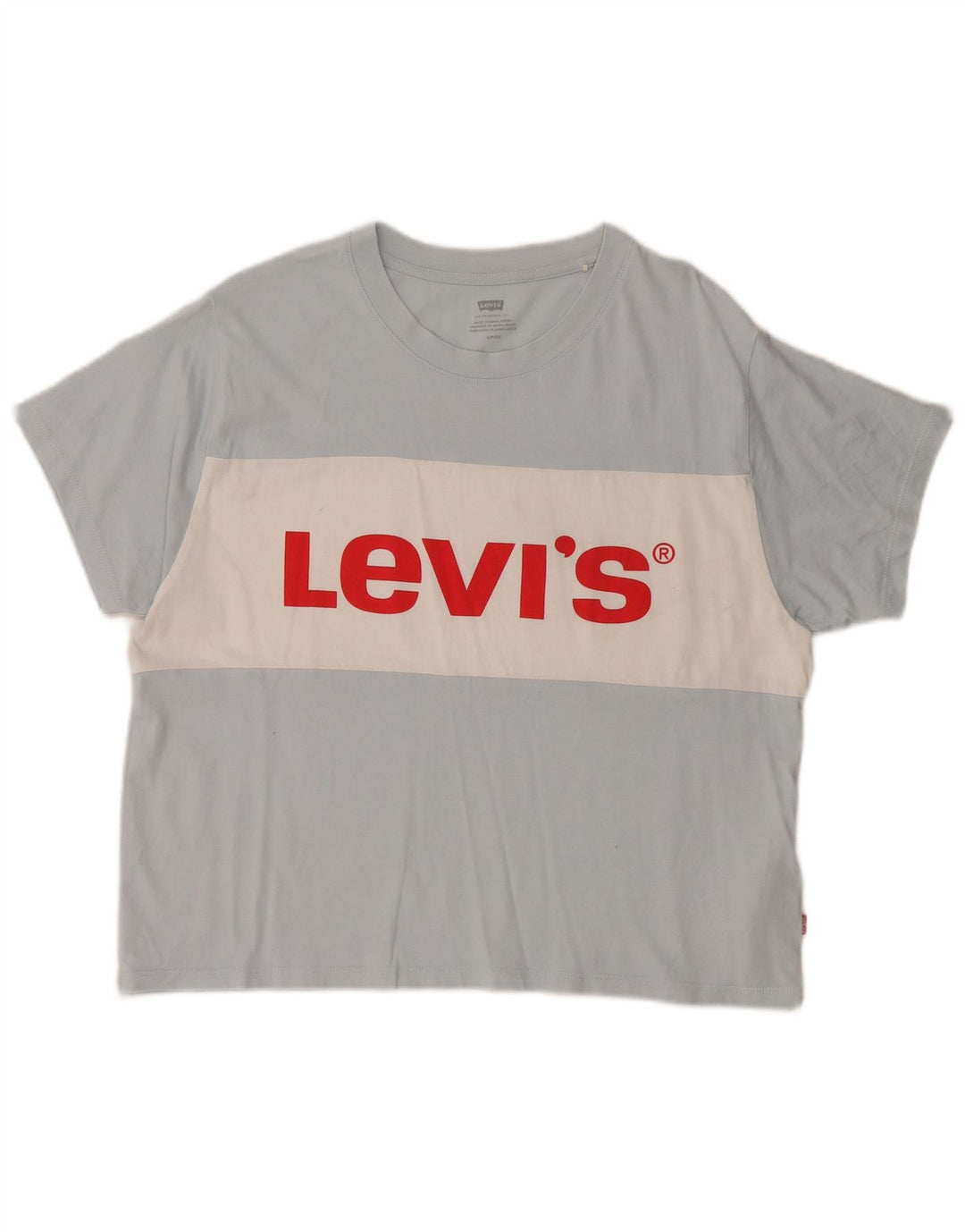 LEVI'S Damen-T-Shirt in Übergröße mit Grafik, UK 10, Größe S, Blau, Farbblock