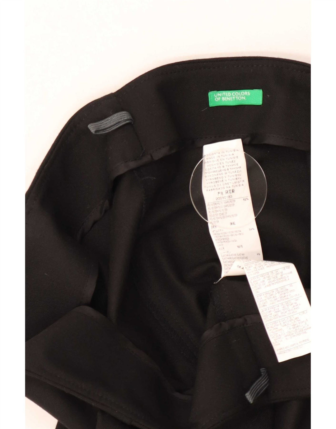 Benetton Damen Bleistiftrock IT 46 Large W32 Schwarz Polyester