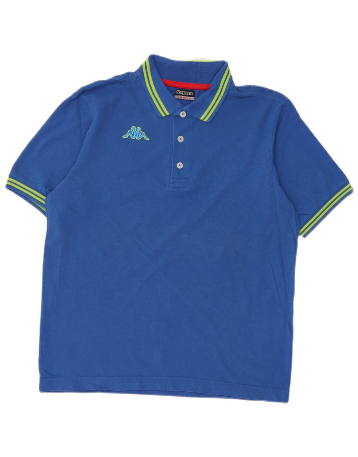 Kappa Herren-Poloshirt, klein, blau gestreift, Baumwolle