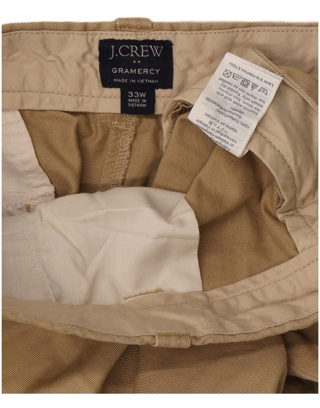 J. Crew Herren Gramercy Chino Shorts W33 Mittelbeige Baumwolle