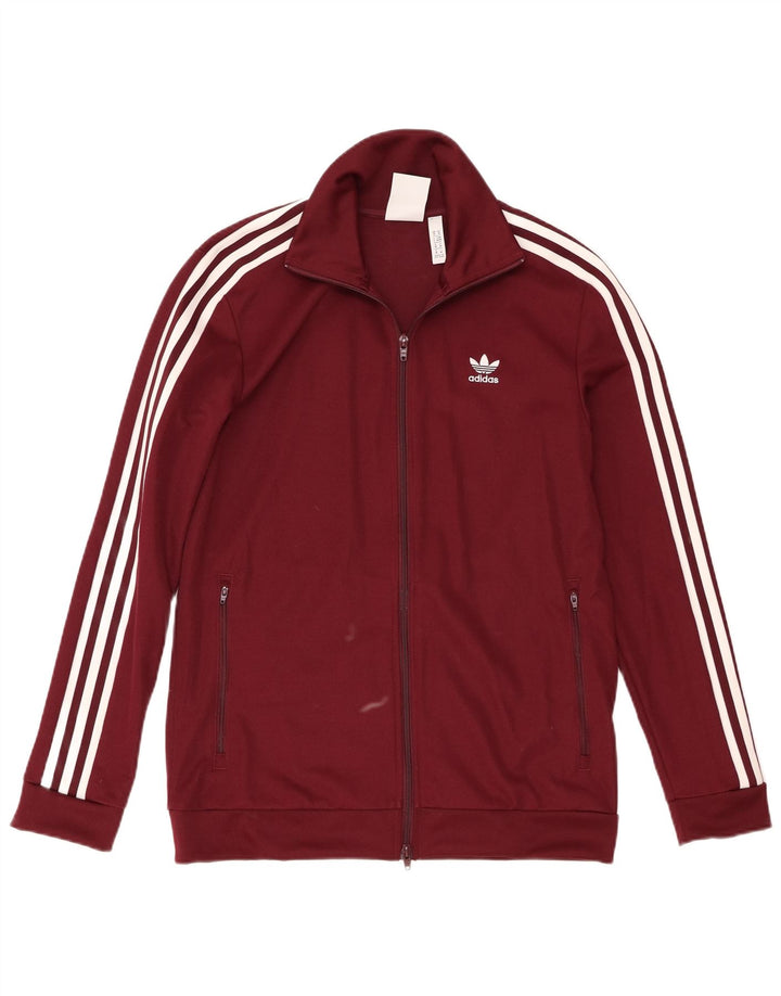 Adidas Herren-Trainingsanzug-Top-Jacke, mittlere Burgunder-Baumwolle
