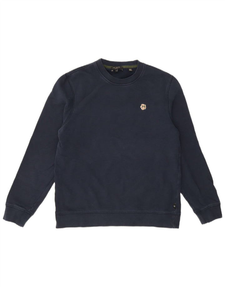 Ted Baker Herren-Sweatshirt, Pullover, Größe 3, mittelgroß, marineblau, Baumwolle