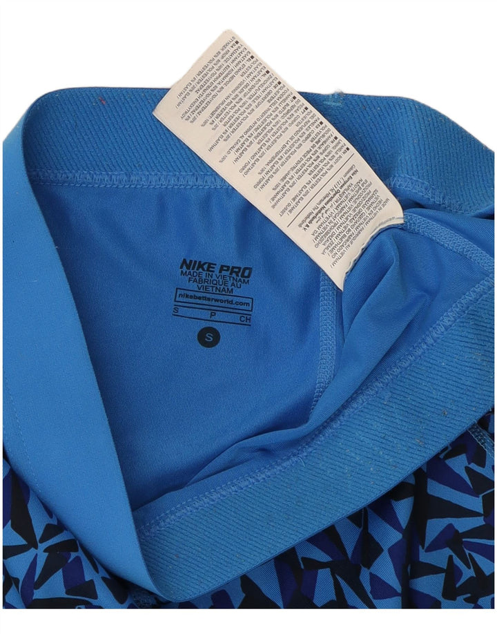 Nike Capri-Leggings für Damen, UK 8, Größe S, blau, geometrisch, Polyester