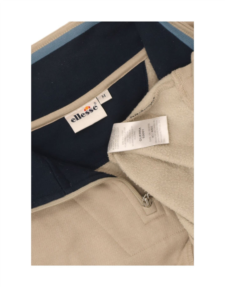 Ellesse Herren-Sweatshirt mit Reißverschluss am Hals, mittelbeigefarbenes Polyester