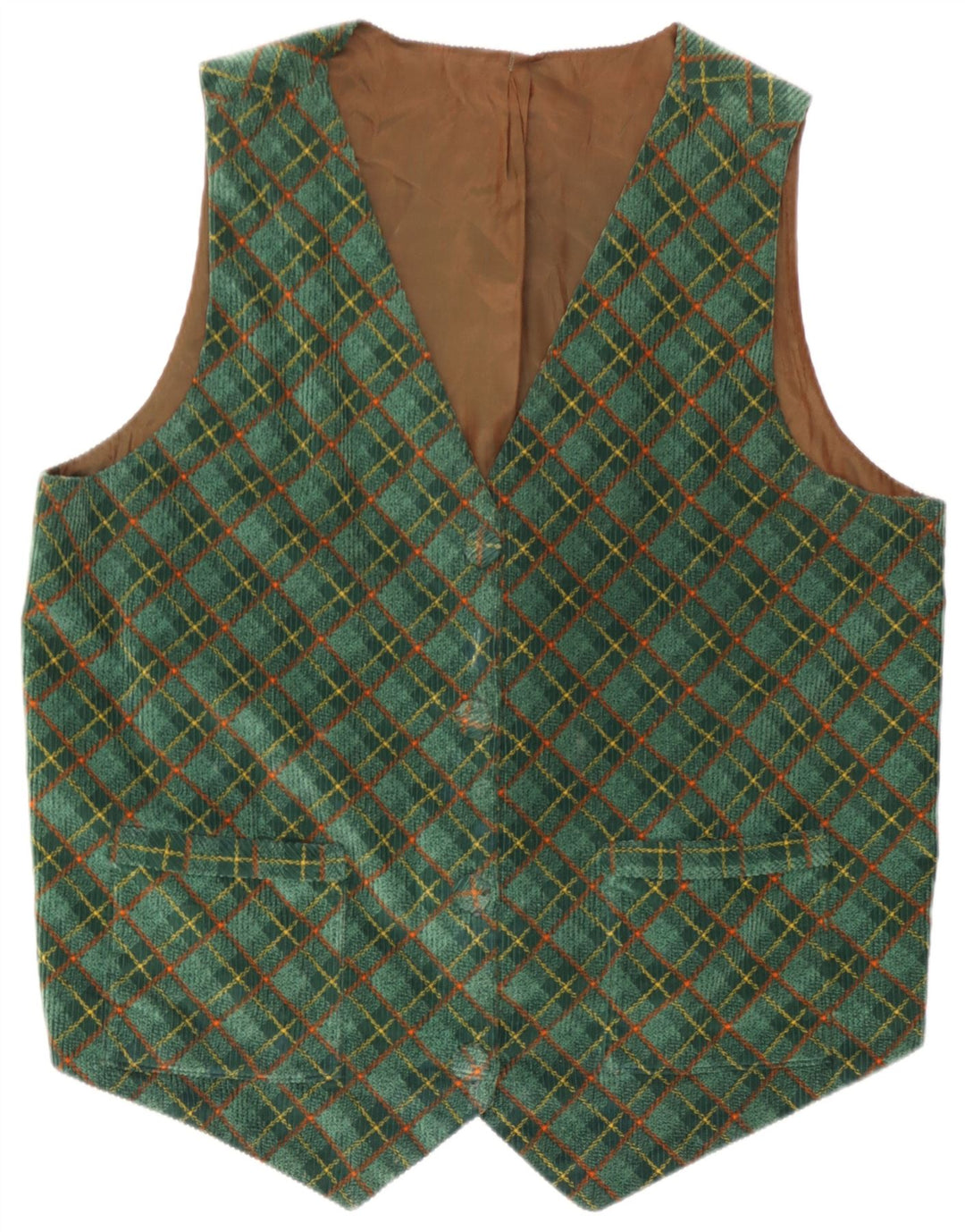 Vintage Damen Weste UK 16 Großer grüner Karo