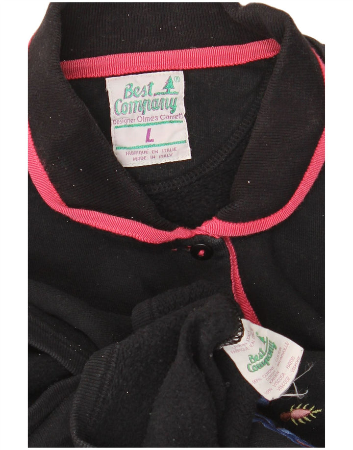 BEST COMPANY Damen-Sweatshirt in Übergröße mit Grafik, Gr. 40, Größe L, Schwarz