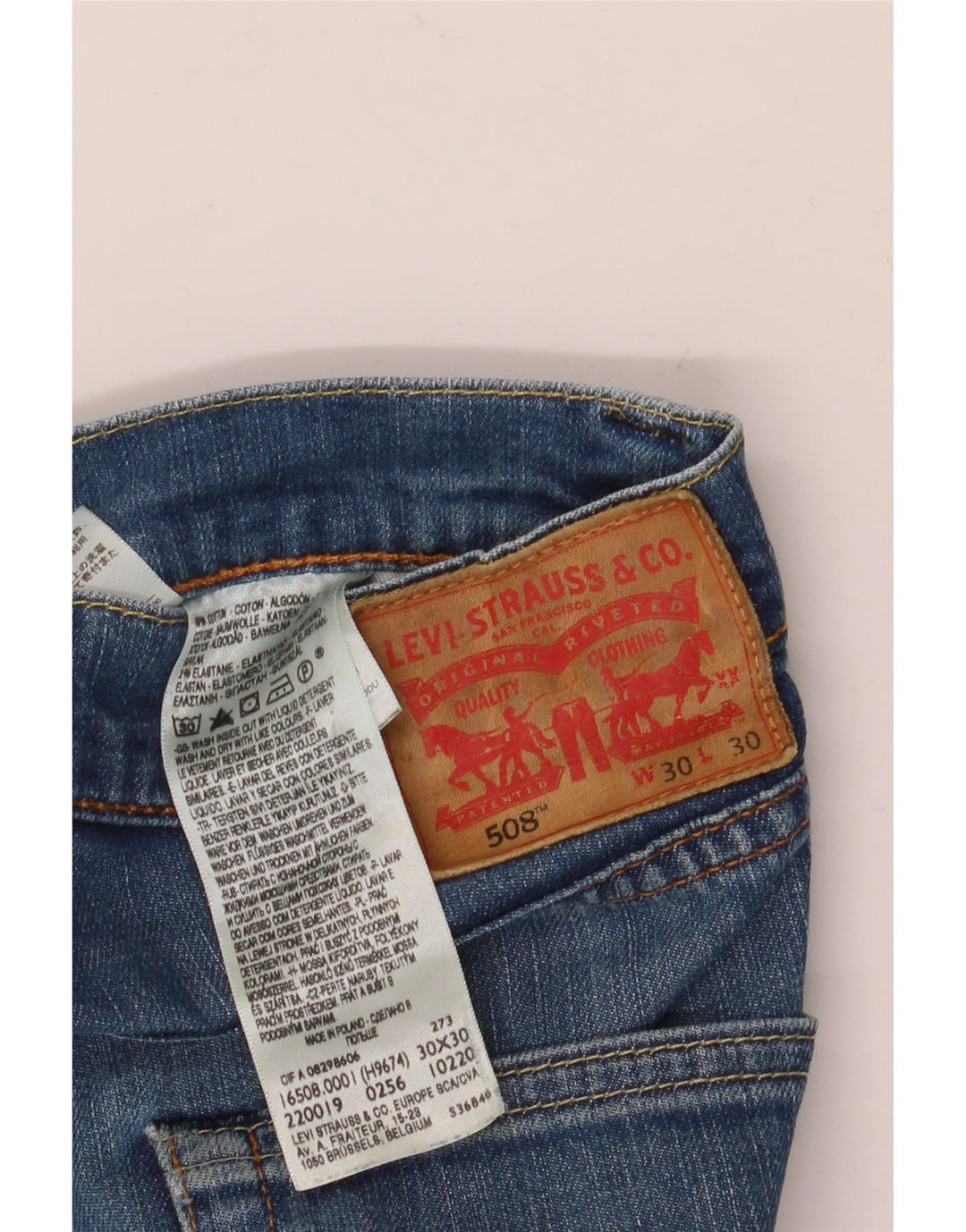 Levi's Herren 508 Straight Jeans W30 L30 Blaue Baumwolle
