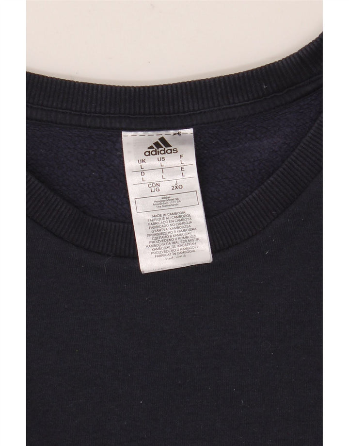 Adidas Herren-Sweatshirt, Pullover, groß, marineblau, Baumwolle