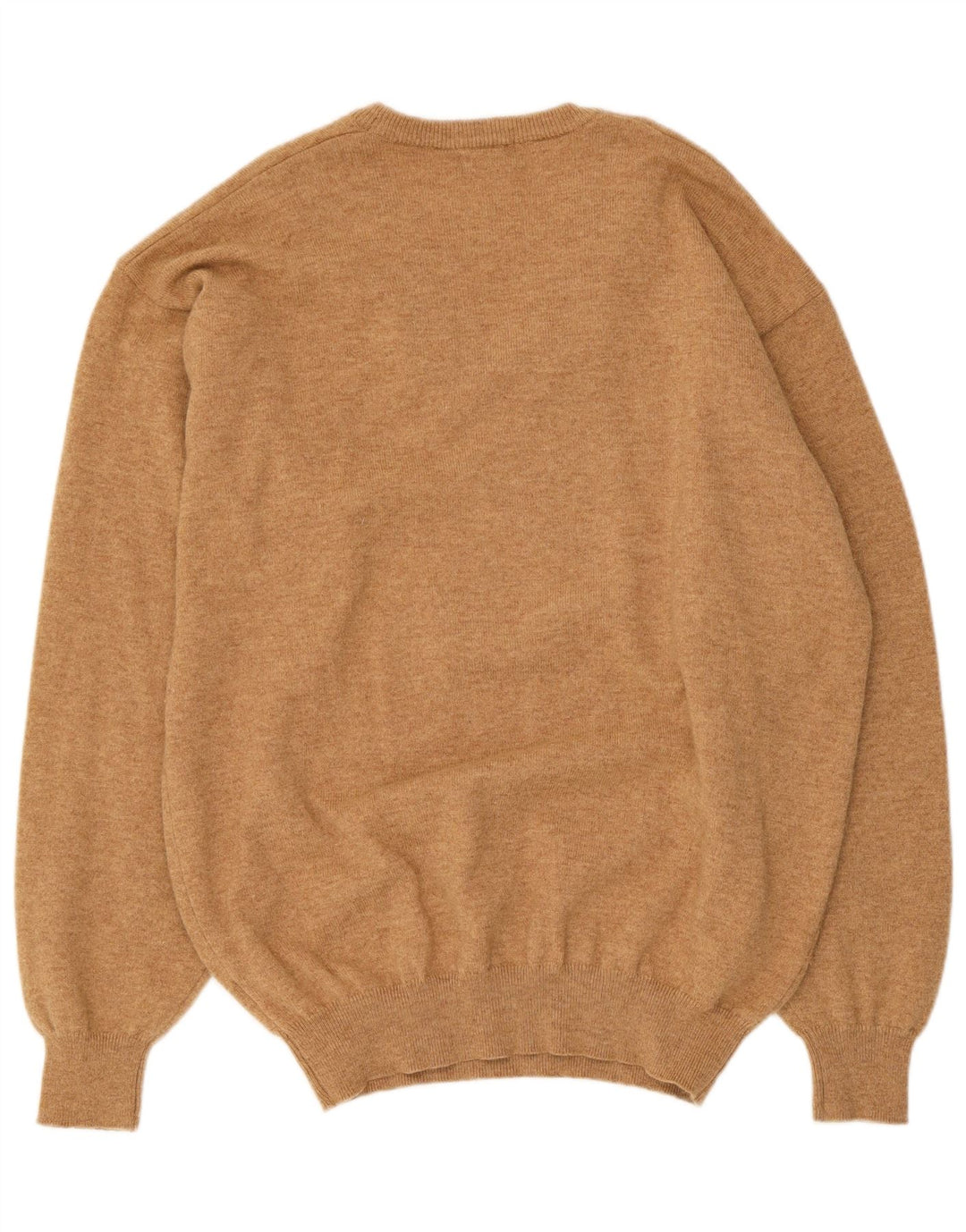 Massimo Dutti Herren-Pullover mit V-Ausschnitt, XL, beige Wolle