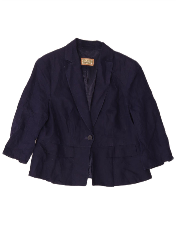 Marks & Spencer Damen-Blazerjacke mit 3/4-Ärmeln, Gr. 14, Marineblau
