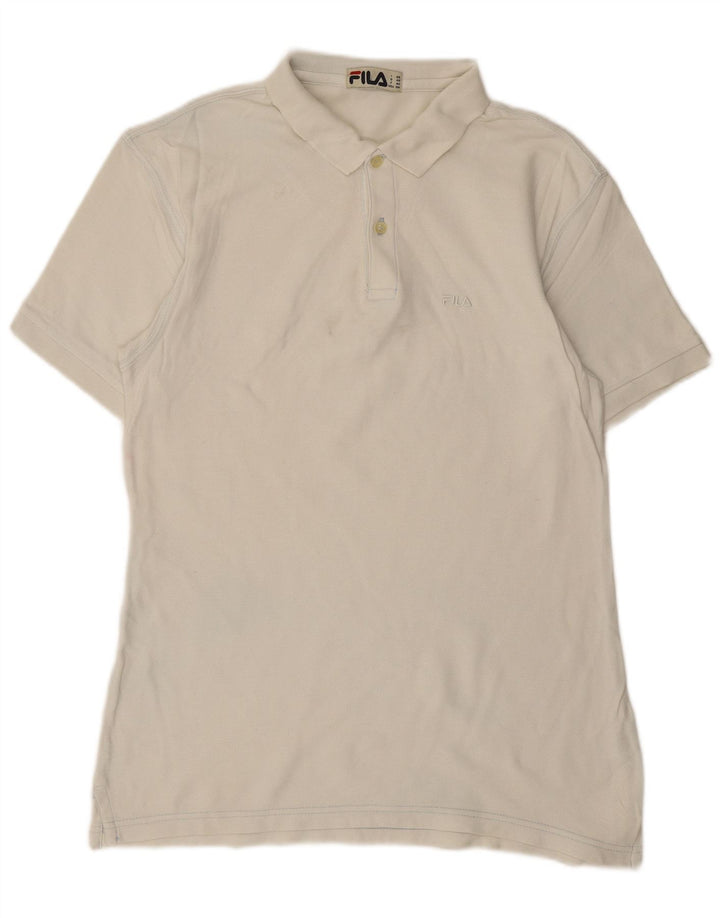 FILA Mens Polo Shirt IT 48 Medium White