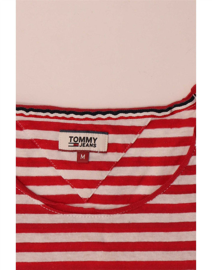 Tommy Hilfiger Damen T-Shirt Top UK 14 Mittelrot gestreift