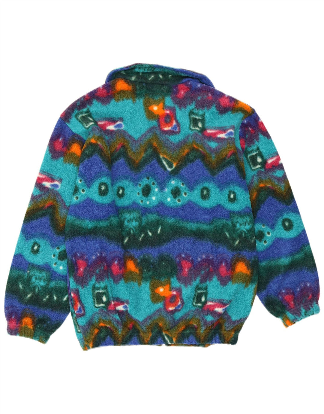 Cacao Herren Fleecejacke IT 46 Small Mehrfarbiges geometrisches Polyester