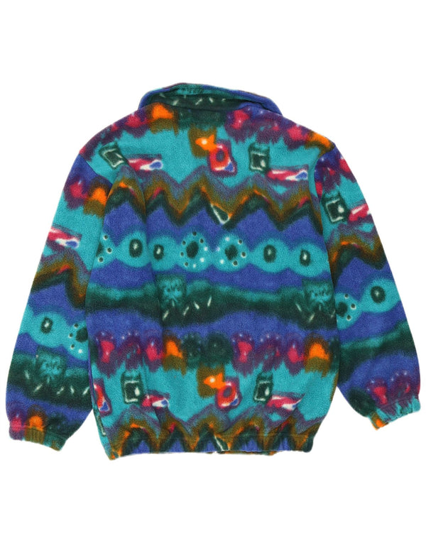 Cacao Herren Fleecejacke IT 46 Small Mehrfarbiges geometrisches Polyester