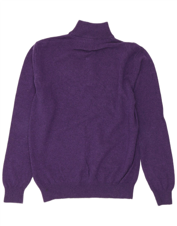 Schöffel Herren-Pullover mit Reißverschluss am Hals, mittelviolette Lammwolle