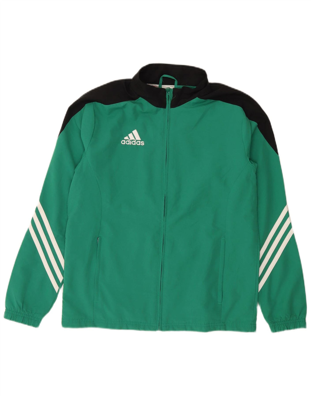 Adidas Jungen-Trainingsanzug-Top-Jacke, 13–14 Jahre, XL, grünes Farbblock-Polyester