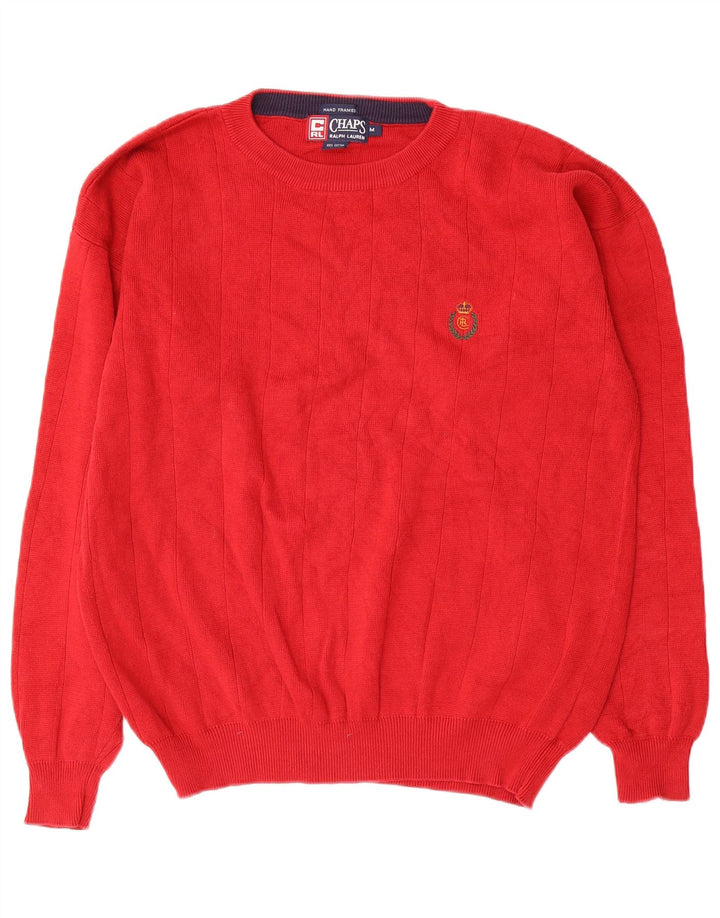 Chaps Ralph Lauren Herren-Pullover mit Rundhalsausschnitt, mittelrote Baumwolle