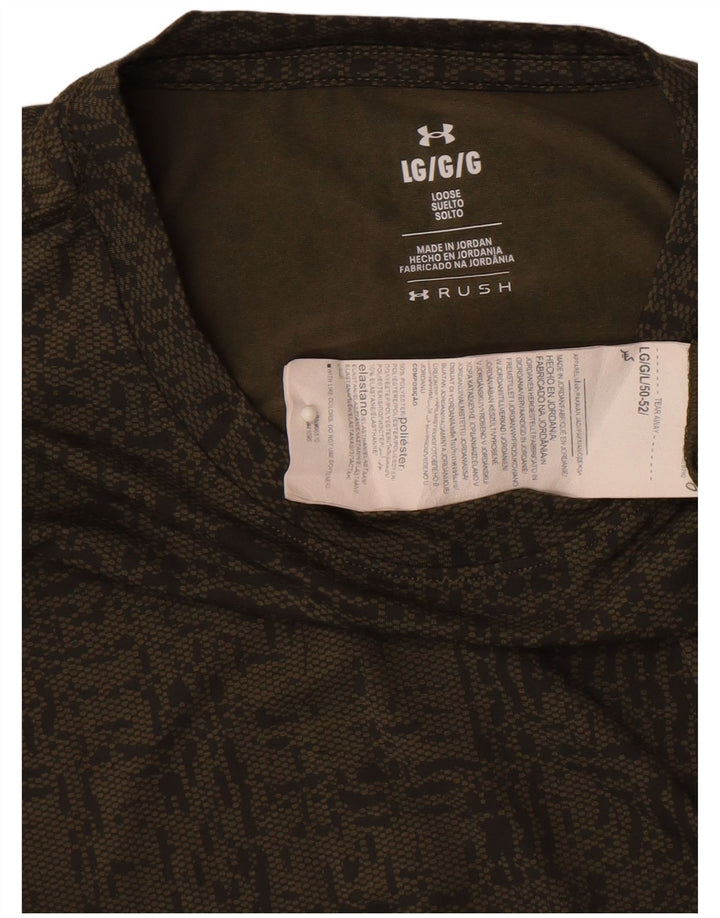 Under Armour Herren-T-Shirt mit abstraktem Muster, großes Khaki-Polyester