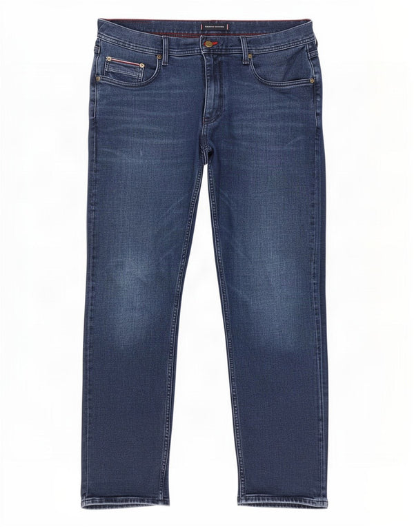 Tommy Hilfiger Herren Denton Straight Jeans W36 L30 Blaue Baumwolle