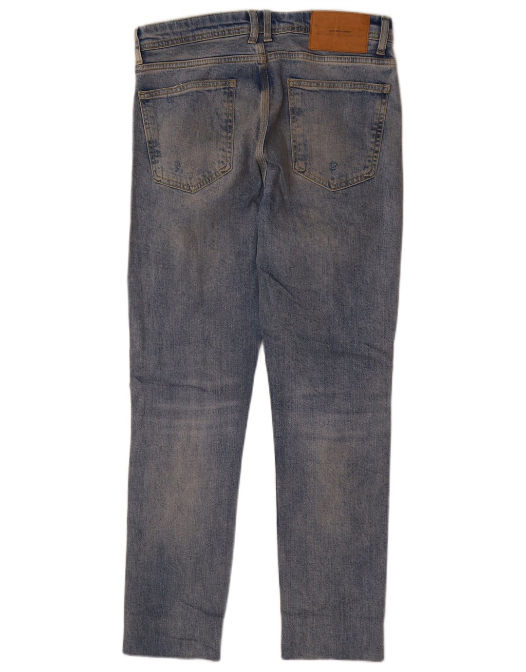 Zara Herren Distressed Straight Jeans EU 40 Mittel W31 L28 Blau