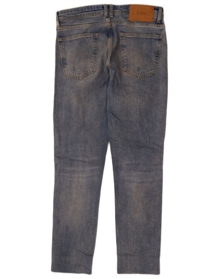Zara Herren Distressed Straight Jeans EU 40 Mittel W31 L28 Blau