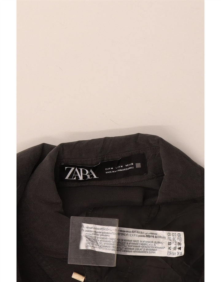 Zara Damen Hemdkleid UK 14 Mittelgraue Viskose
