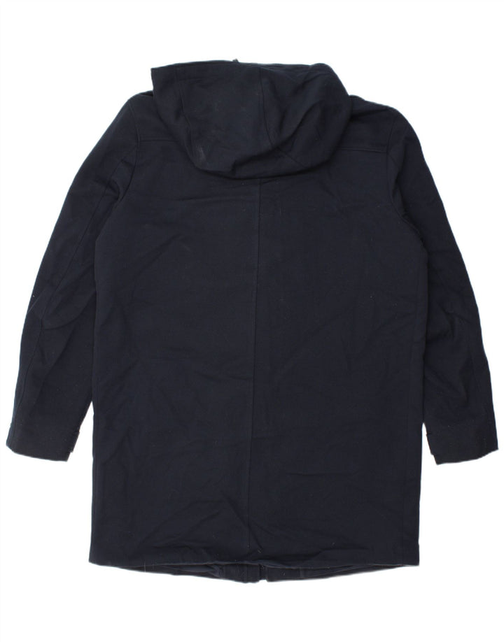 Zara Herren-Mantel mit Kapuze, gepolstert, Größe 40, Marineblau, Polyester, Winter