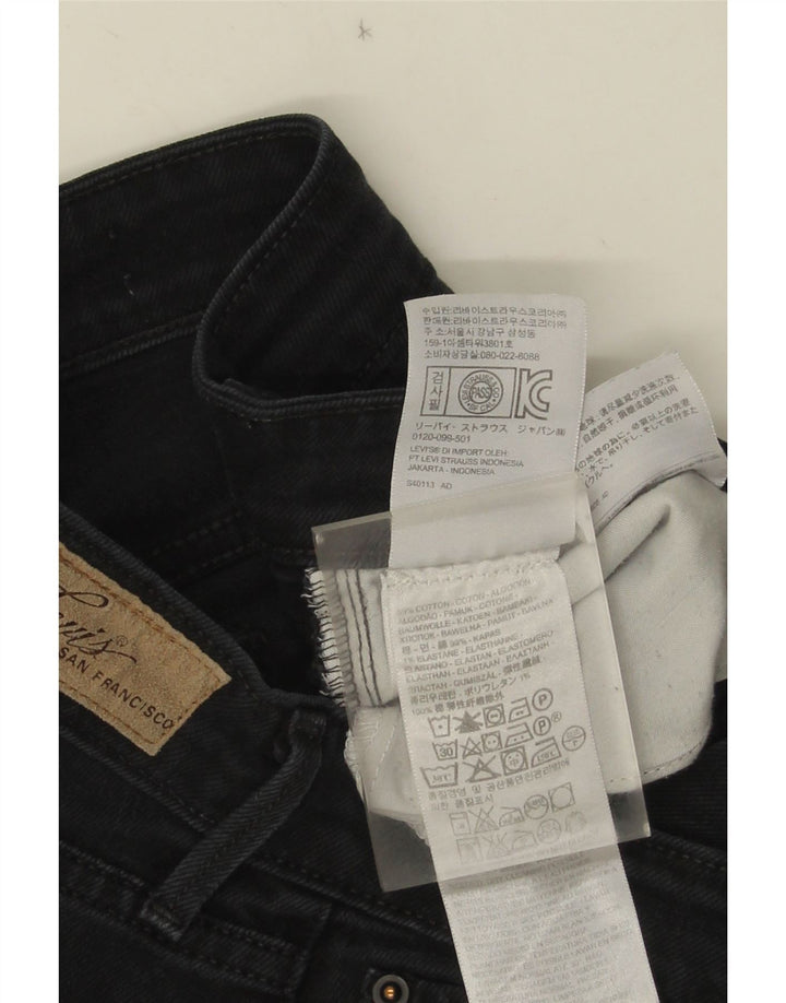 Levi's Damen Straight Jeans W27 L32 Schwarze Baumwolle