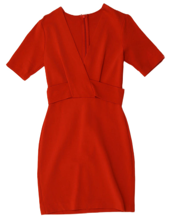 Reiss Damen Etuikleid UK 8 Small Rote Viskose