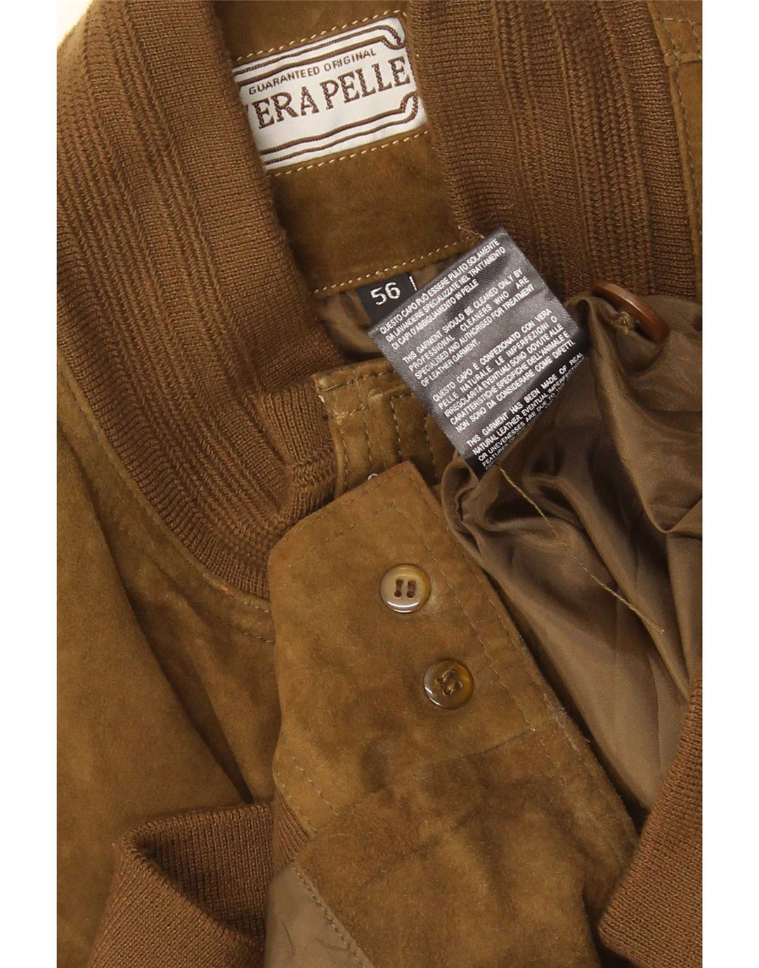 Vintage Herren Wildleder Bomberjacke UK 40 Großes Beige Leder