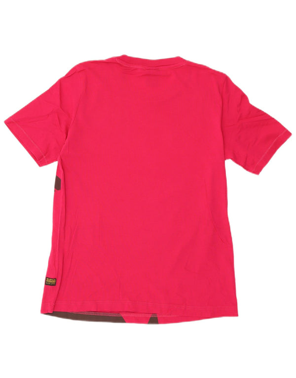 G-Star Damen Grafik-T-Shirt-Oberteil UK 10 Small Rosa Baumwolle