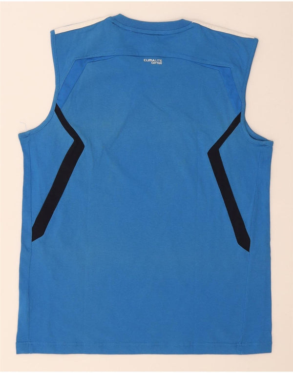 Adidas Herren Climalite Weste Top Large Blau Colourblock Baumwolle