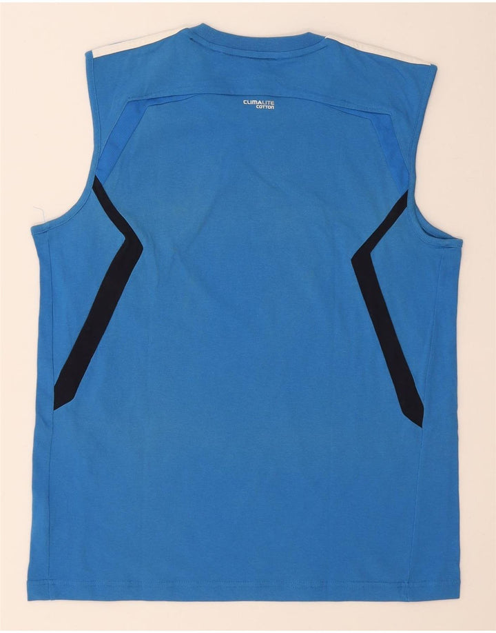 Adidas Herren Climalite Weste Top Large Blau Colourblock Baumwolle